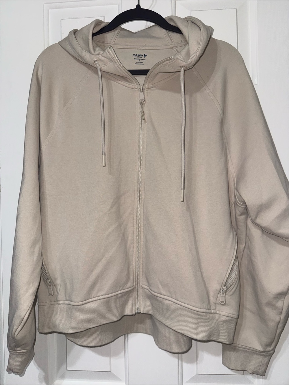 Old Navy Cream Full-Zip Hooded Sweatshirt